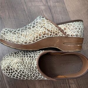 Sanita Snakeskin Patterned Clogs